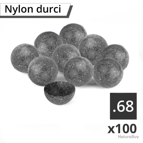 100 Billes Durcies Nylon Calibre .68 Haute R�sistance