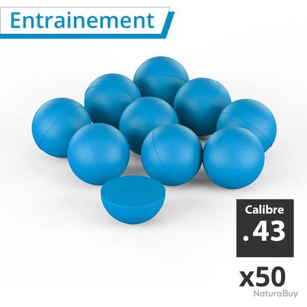 50 Balles d'Entra�nement Calibre .43 T4E Bleues ou Orange