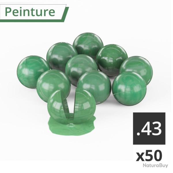 50 Billes de Peinture T4E Calibre .43 Umarex Vertes