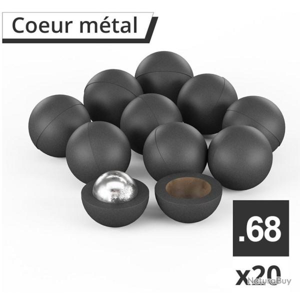 Balles RBI Coeur M�tal Calibre .68 - Lot de 20 Projectiles Haute Densit�
