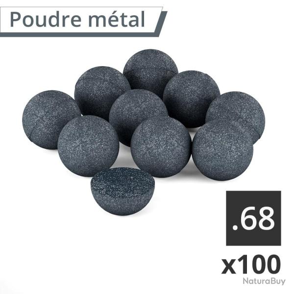 100 Balles Caoutchouc & M�tal Calibre .68 T4E Rubber-Steel