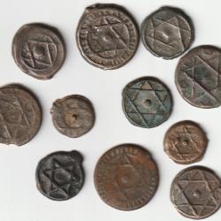 Pi&egrave;ce de Monnaie Maroc Lot de falus vers 1870 Bronze