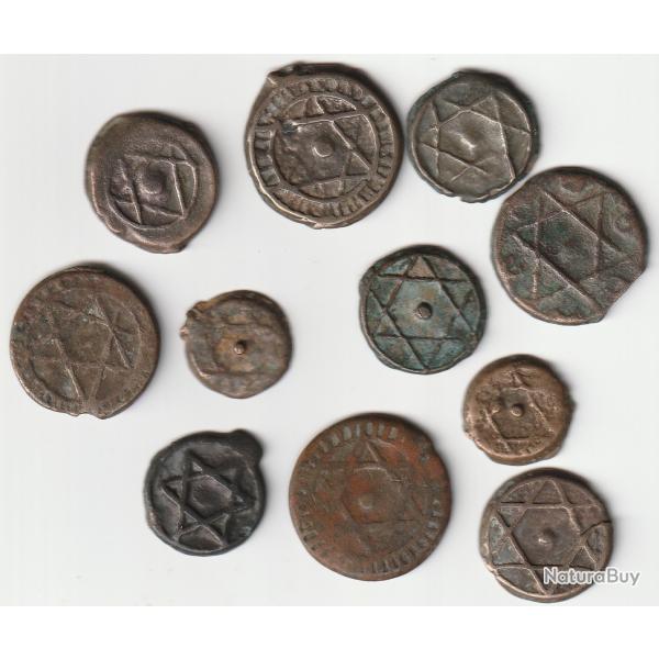 Pi�ce de Monnaie Maroc Lot de falus vers 1870 Bronze
