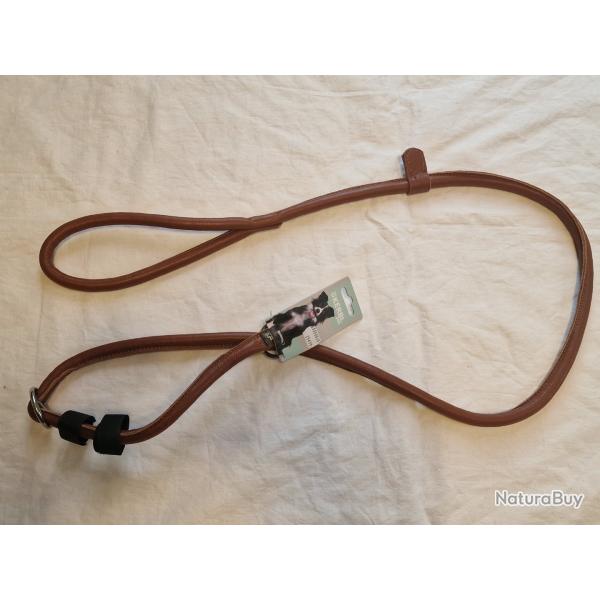 Laisse avec collier int�gr� Kerbl Roma cognac HILMAR SUPER DESTOCK !!!