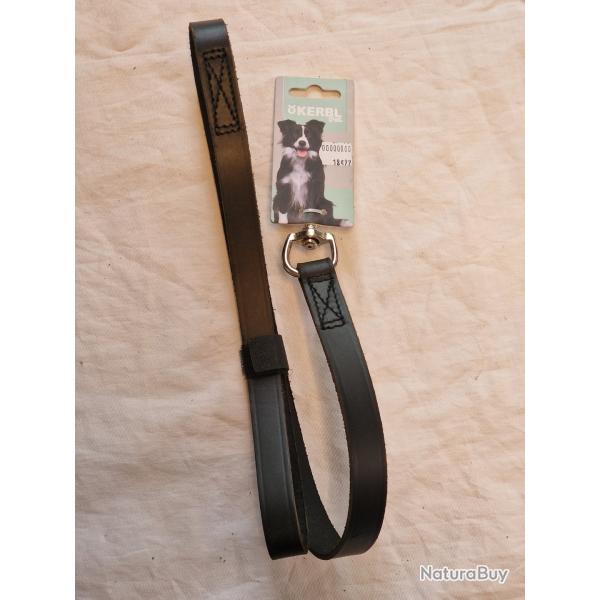 Laisse en cuir Kerbl Vegas noire HILMAR SUPER DESTOCK !!!