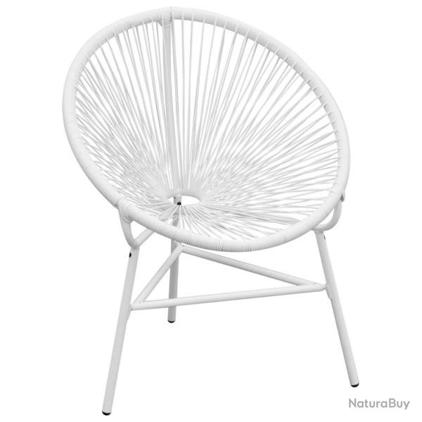 Chaise de jardin en corde forme de lune r�sine tress�e blanc