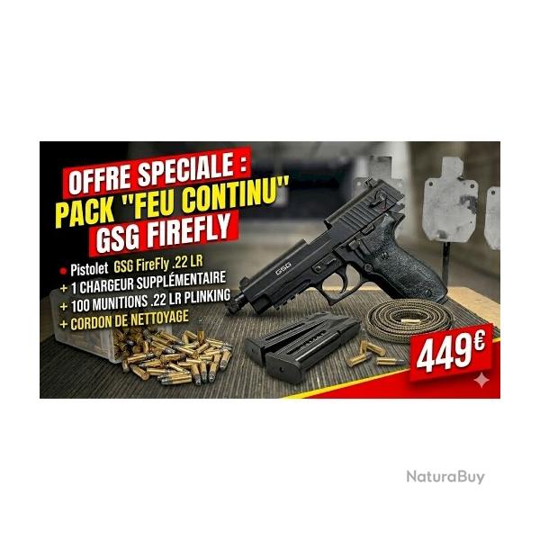 Pack promo GSG firefly standard cal.22lr + 1 chargeur + 100 munitions + boresnake