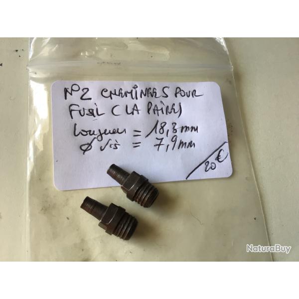 VENDU PAR LE-CUIRASSIER N� 2 PAIRE DE CHEMINEES POUR FUSIL DE CHASSE