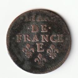 Monnaie Royale France louis XIV LE GRAND OU LE ROI SOLEIL liard dit "&agrave; la t&ecirc;te couronn&eacute;e" 165? Tours
