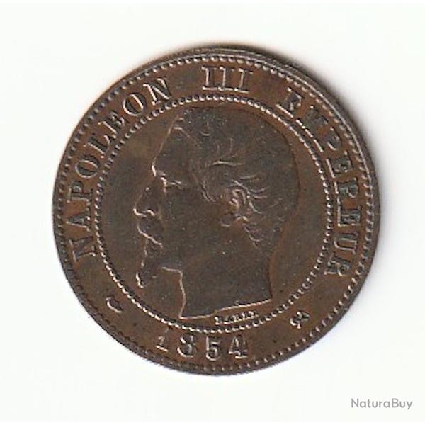 PIECE DE MONNAIE FRANCE  DEUX CENTIMES NAPOLEON III 1854 Rouen
