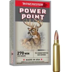 MUNITIONS WINCHESTER CALIBRE 270 WIN POWER POINT 150gr - 9.7g x20