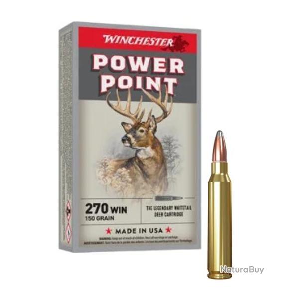 MUNITIONS WINCHESTER CALIBRE 270 WIN POWER POINT 150gr - 9.7g x20