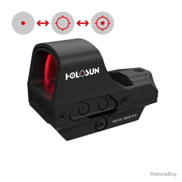 HOLOSUN 510C | Viseur reflex ouvert pour arme d'�paule | Syst�me Multi-R�ticule. M.R.S RED