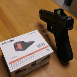 STOP AFFAIRE  PISTOLET GLOCK 45 gen 5  +  HOLOSUN SCS MOS GREEN + DETENTE PERF CAL  9X19