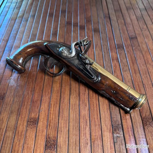 PISTOLET A SILEX D'OFFICIER DE MARINE PREMIER EMPIRE DEBUT XlX �ME