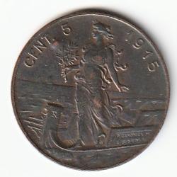 Pi&egrave;ce de Monnaie Italie  5 Cent Victor-Emmanuel III 1915