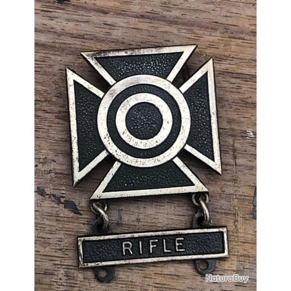 badge insigne m�daille TIREUR D'�LITE US ARMY WW2 STERLING en argent