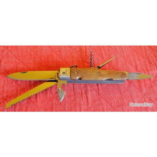 COUTEAU CHASSE VINTAGE "VERITABLE ISSARD" PALANQUILLE 1950 MULTI PIECES COLLECTOR THIERS + ETUI
