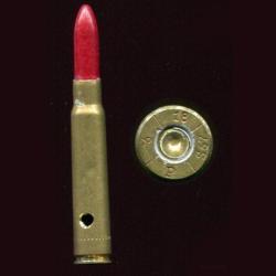 7.92 x 57 Mauser marquage Allemand 1918 - cartouche &agrave; blanc balle bois rouge - neutralis&eacute;