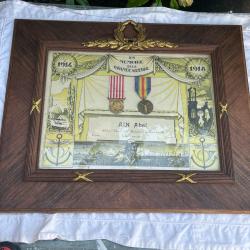 Ancien cadre militaire soldat m&eacute;dailles Ww1