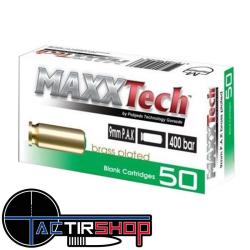 Cartouches 9mm PAK &agrave; blanc MAXXTECH par 50