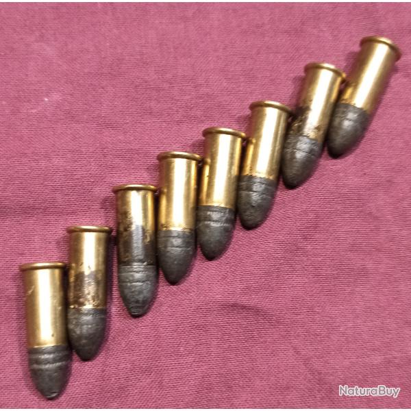 8 munitions � ammorces cach� Cal320 poudre noire en tr�s bon �tat de conservation mais "percut�" !