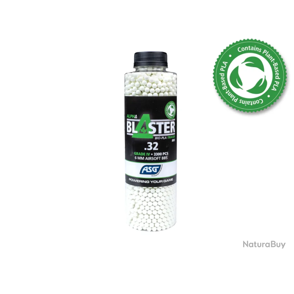 Billes Bio 0.32G Alpha Blaster Tracantes Vertes En Bouteille De 3300