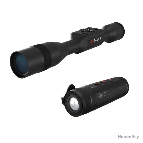ATN X-Sight 5 5-25x + Monoculaire thermique BlazeTrek 625 Pack Vision Nocturne Haut de Gamme