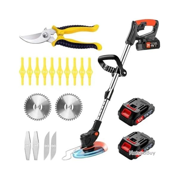 D�BROUSSAILLEUSE �LECTRIQUE SANS FIL - BATTERIE RECHARGEABLE - JARDIN