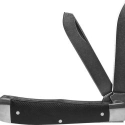 Couteau de Poche Roper Knives Trapper Black D2 Lame Acier D2 Manche G10 sawcut Slip Joint RP0002XGB