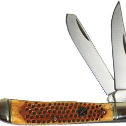 Couteau de Poche Roper Knives Pit Viper Trapper Lame Acier 1065 carbone Manche Os pique RP0002CPV