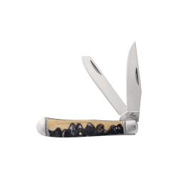 Couteau de Poche Roper Knives Trapper Lahar Noir Lame Acier Carbone Manche Acrylique RP0002CLB