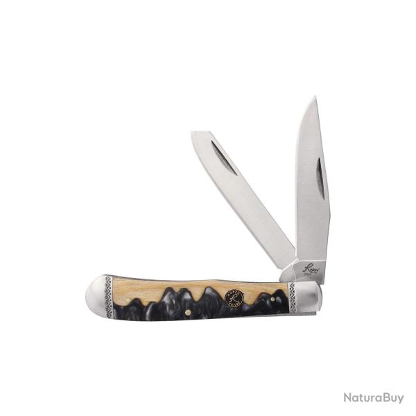 Couteau de Poche Roper Knives Trapper Lahar Noir Lame Acier Carbone Manche Acrylique RP0002CLB