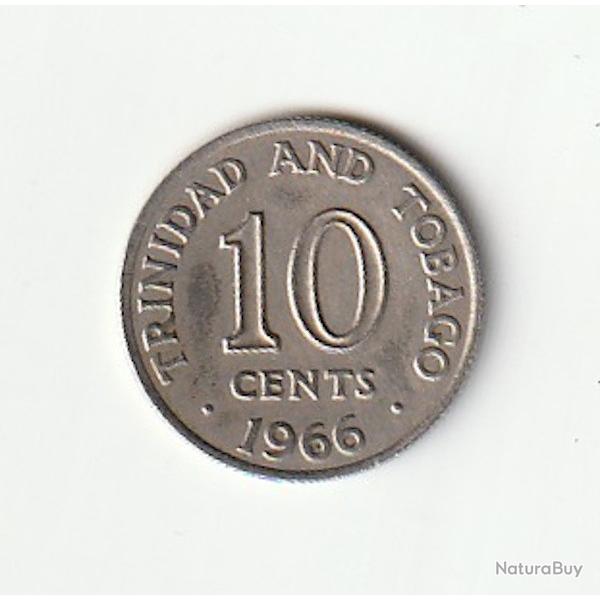 Pi�ce de Monnaie Royaume Uni  Colonie Trinit� et Tobago 10 cents 1966