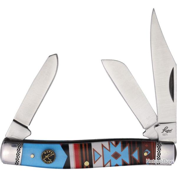 Couteau Roper Knives Stockman Sunset Series 2 Lame Acier Carbone Manche Acrylique Indien RP0001WS2