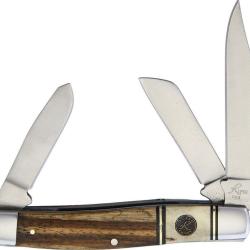 Couteau Roper Knives Laredo Stockman Lame Acier 1065 carbone Manche Bois/Bois de Cerf RP0001SG