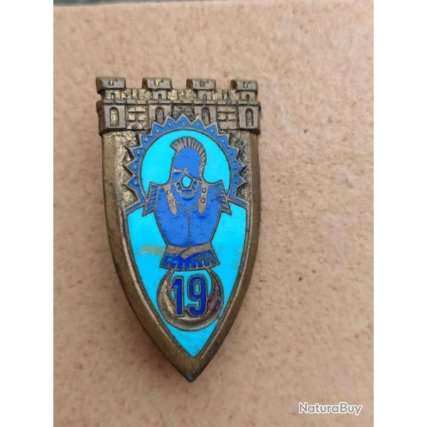 INSIGNE 19 REGIMENT DE GENIE  FABRICATION OFSI PARIS  INDOCHINE ALGERIE