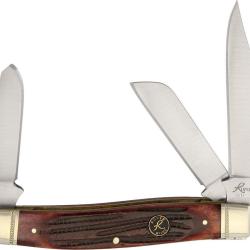 Couteau Roper Knives Tobacco Stockman Lame Acier 1065 carbone Manche Os jigged Slip Joint RP0001CTB