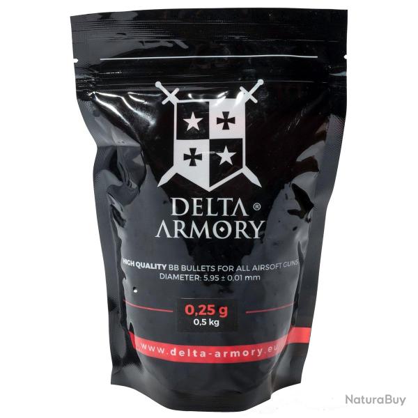 Billes Airsoft 0.25gr Blanche - Delta Armory - Sac 1Kg