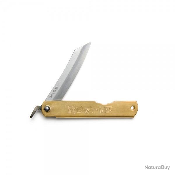 COUTEAU HIGONOKAMI LUXE LAITON 10CM CARBONE