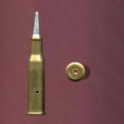 7.62 x 54 Mosin Nagant - Tir r&eacute;duit balle cuivre longue pointe aluminim - marquage : nny 1982