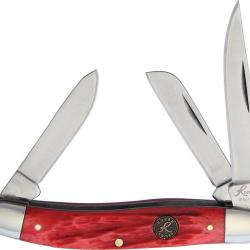 Couteau Roper Knives Stockman Red Bone Lame Acier 1065 carbone Manche Os Slip Joint RP0001CRB