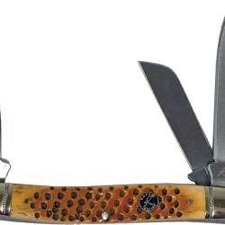 Couteau de Poche Roper Knives Pit Viper Stockman Lame Acier 1065 carbone Manche Os RP0001CPV