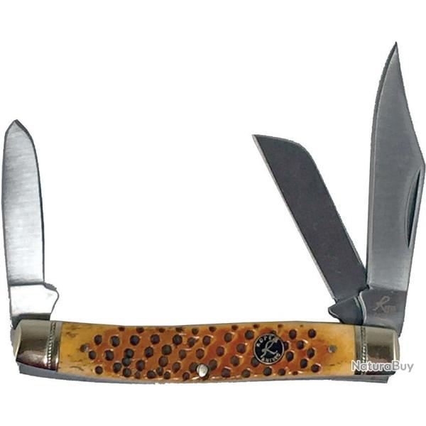 Couteau de Poche Roper Knives Pit Viper Stockman Lame Acier 1065 carbone Manche Os RP0001CPV