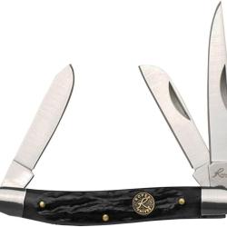 Couteau de Poche Roper Knives Stockman Lame Acier 1065 carbone Manche Os noir Slip Joint RP0001CBK