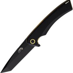 Couteau Pliant ABKT Tac Night Stroke Lame Acier D2 Noire Tanto Manche G10 Noir Linerlock AB1040B