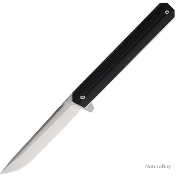 Couteau Pliant ABKT Tac Kambo Lame Acier D2 Satin Manche G10 Noir Linerlock AB1038B