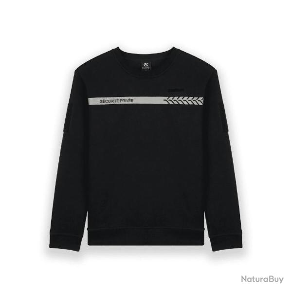 Sweat s�curit� priv�e noir avec bande grise GK - Tailles XS � 5XL XXL/120
