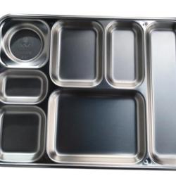 Plateau repas inox Marine Nationale 7 compartiments Guy Degrenne