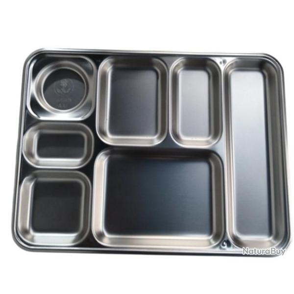 Plateau repas inox Marine Nationale 7 compartiments Guy Degrenne